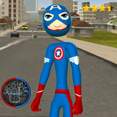 Stickman Capitaine american Rope Hero icon