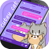 SMS Message Cutey Cat Theme icon