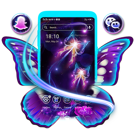 Glossy Flower Butterfly Launcher Theme icon