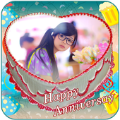 Name Photo On Anniversary Cake icon