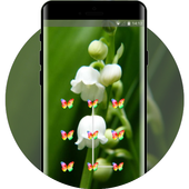 Spring flowers theme brin de muguet space icon