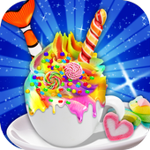 Rainbow Unicorn &amp; Mermaid Tail Hot Chocolate Drink icon
