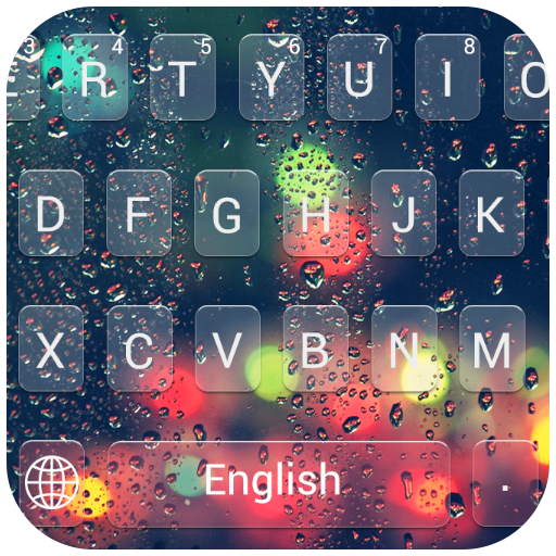 Rainy night neon keyboard icon