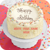 Write Name On Cake Birthday أيقونة