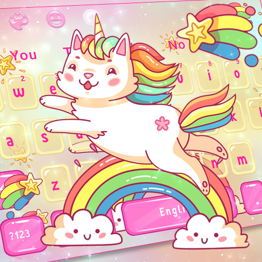 Pink Rainbow Cat Unicorn Keyboard Theme icon