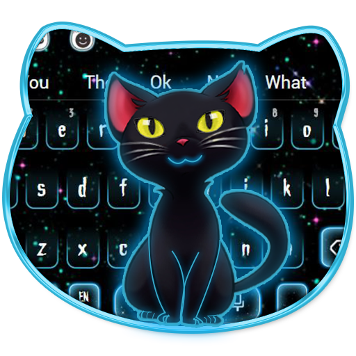 Dark Neon Kitty Keyboard Theme icon