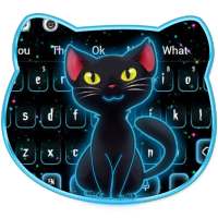 Dark Neon Kitty Keyboard Theme