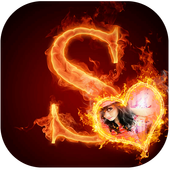 Fire Text Photo frames icon