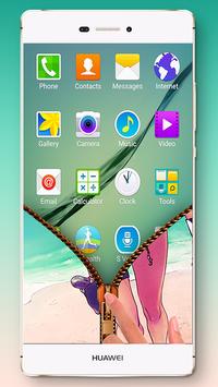 Beach Bikini Girl Zipper Lock screenshot 3