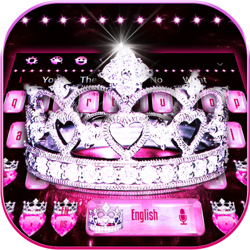 الوردي موضوع لوحة المفاتيح الماس أيقونة