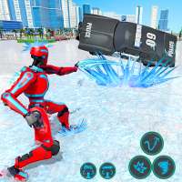 Flying Rope Robot Snow Storm Hero: Crime Battle