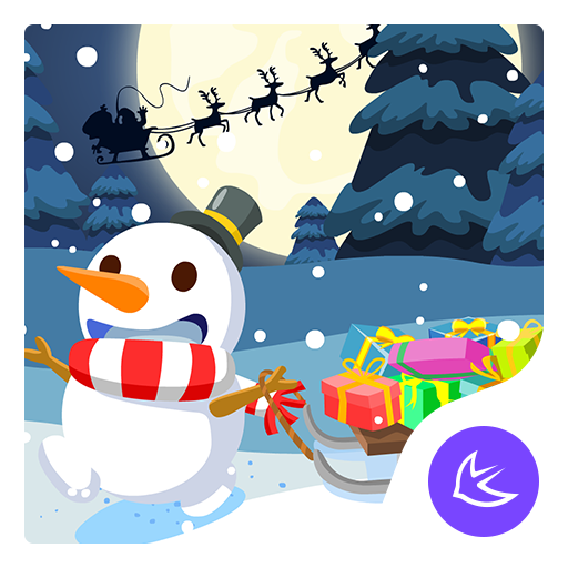 Merry Christmas Cute Snowman-APUS Launcher theme icon