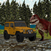 Dinosaurio, jeep, conducción, icon
