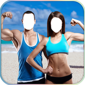 Body Builder Couple Photo Suit Editor icon