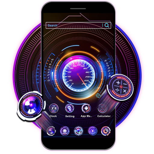Neon Car Hologram Launcher Theme Live Wallpapers icon