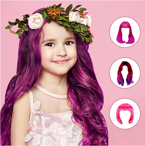 Little Girl Pink Hair Photo Editor icon