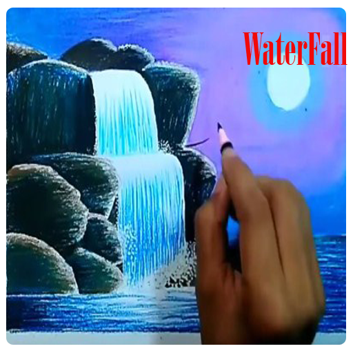 Drawing Scenery Waterfall icon