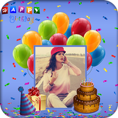Birthday card photo frame icon