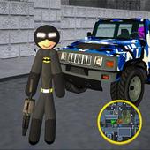 Dark Bat Stickman Rope Hero Gangstar Mafia Crime icon
