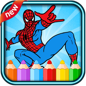 super heros coloring spider boy icon