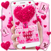 Pink Love Heart Keyboard Theme icon