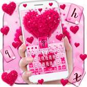 Pink Love Heart Keyboard Theme