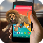 3D Lion on Phone Screen Prank icon