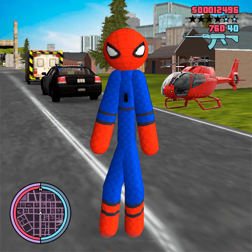 Stickman Spider Rope Hero Gangstar Swing Hero icon