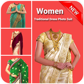 Women Traditional Dress Photo Suit icon