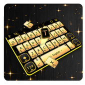 Lustrous Black Golden Rose Keyboard icon