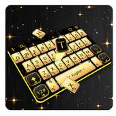 Lustrous Black Golden Rose Keyboard