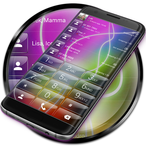 Dialer theme Glass Electric Neon icon