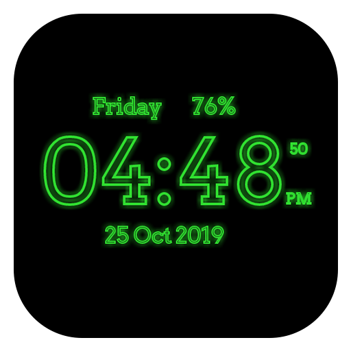Neon Digital Clock Live Wallpaper icon