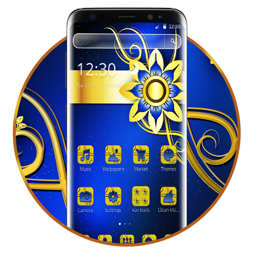 Blue Gold Classy Flower Theme icon