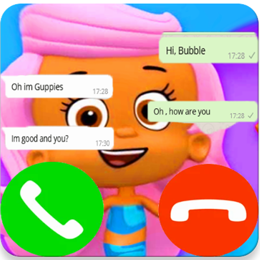 Call from guppies bubble™: Fake Call and chat icon