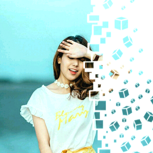 Pixel effect - Shattering photo editor icon