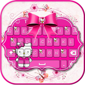 Pink Kitty Keyboard Theme أيقونة