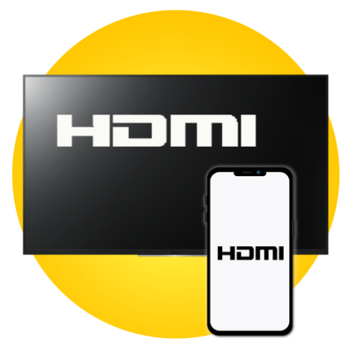 HDMI Connector Phone and TV icon