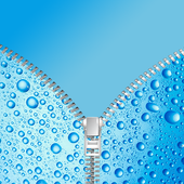 Blue RainDrops Zip Lock Screen Ziplock theme free icon