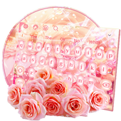 الوردي الورد لوحة المفاتيح الموضوع أيقونة