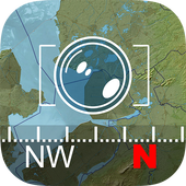 compass gps/binoculars 30x zoom/night mode camera icon