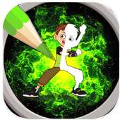 Coloring Ben and alliens