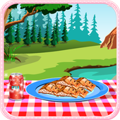 Grilled fish cooking games icon