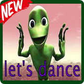 The green alien dance icon