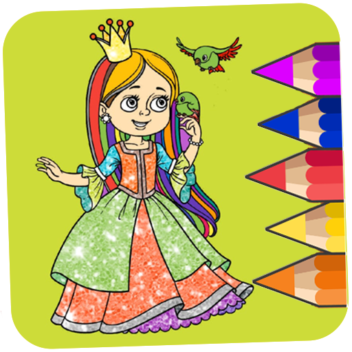 Cute Glitter Girls Games: Beautiful Girls Coloring icon