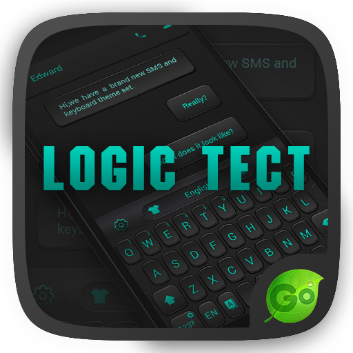 3D Black and Blue GO Keyboard Theme Logic Tect icon