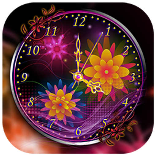 Neon Flower Clock Live Wallpaper icon