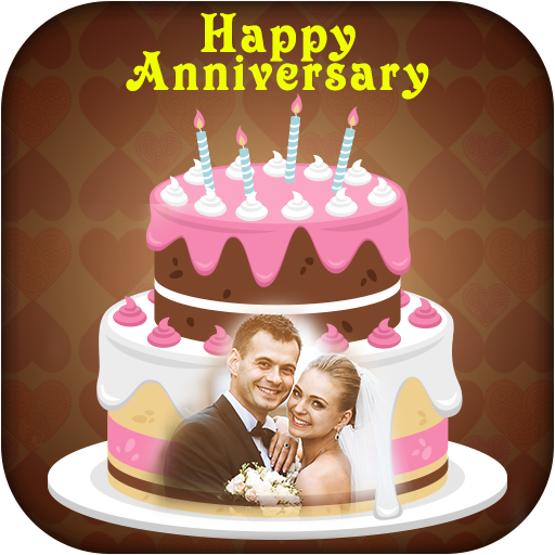 Name Photo On Anniversary Cake أيقونة