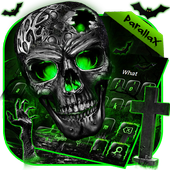 Green Zombie Skull Parallax keyboard أيقونة