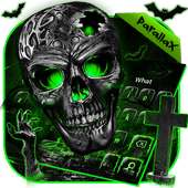 Green Zombie Skull Parallax keyboard on 9Apps